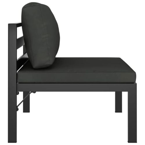 Canapé De Jardin Meuble Extérieur 2 Places Avec Coussins Aluminium Anthracite 02_0013