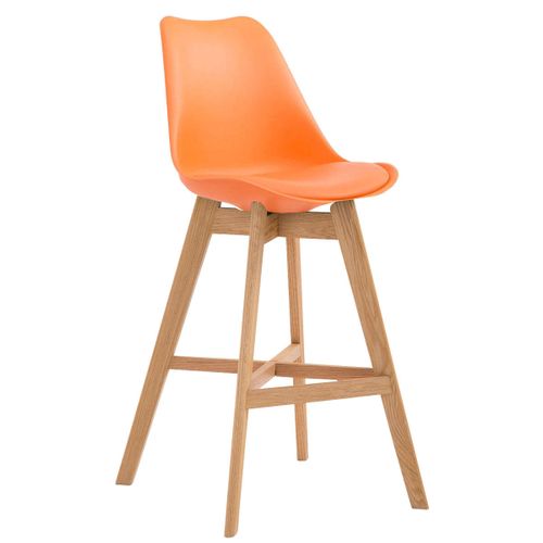 Tabouret De Bar Style Scandinave Avec Repose-pieds En Bois Assises En Plastique Et Synthétique