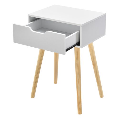 Table Basse Pour Salon Meuble Design Avec Tiroir Pvc 60 Cm Blanc 03_0006161