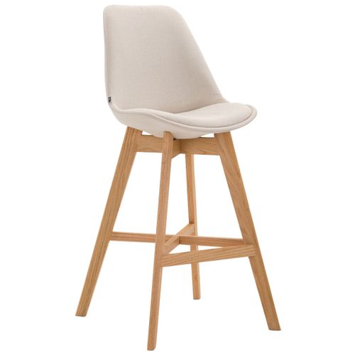 Tabouret De Bar Chaise Haute Design Scandinave Moderne En Tissu Crème 10_0000925