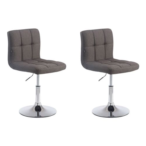 Lot De 2 Chaises De Salle à Manger Style Moderne Et Design En Tissu Gris Foncé Hauteur Réglable Pi