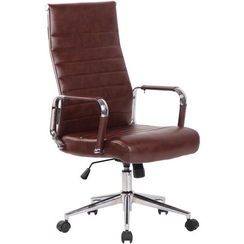 Fauteuil De Bureau En Synthétique Bordeaux Avec Assise Rembourrée Pivotant 10_0000887
