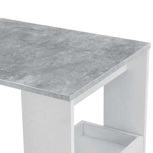 Table De Bar Stylée Avec Compartiments De Rangement Table Bistrot 120 Cm Blanc