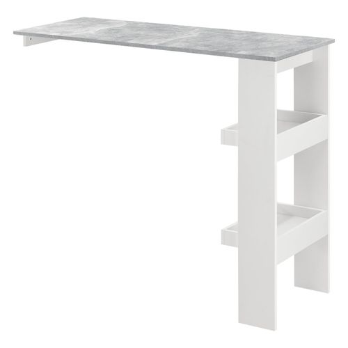 Table De Bar Stylée Avec Compartiments De Rangement Table Bistrot 120 Cm Blanc