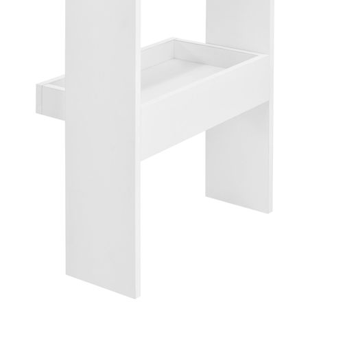 Table De Bar Stylée Avec Compartiments De Rangement Table Bistrot 120 Cm Blanc