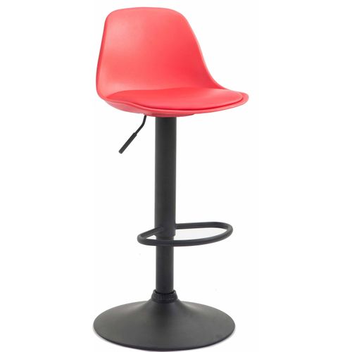 Tabouret De Bar Avec Repose-pieds Design Moderne Dossier En Plastique Et Synthétique Rouge Pieds N