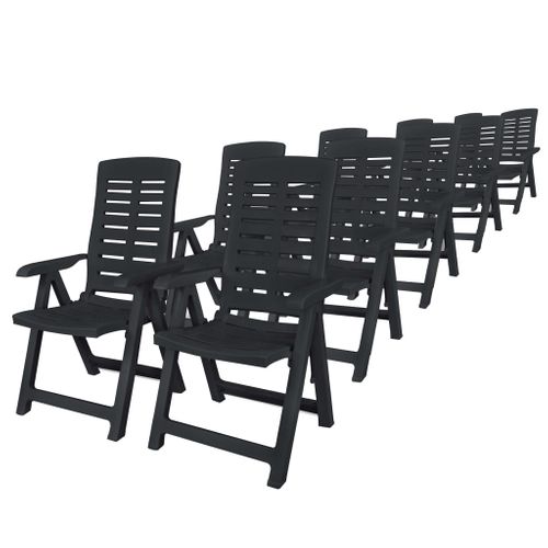 Ensemble De Salle à Manger De Jardin Meuble Extérieur 11 Pièces Plastique Anthracite
