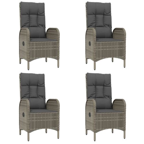 Ensemble De Salle à Manger De Jardin Meuble Extérieur 5 Pièces Avec Coussins Gris 02_