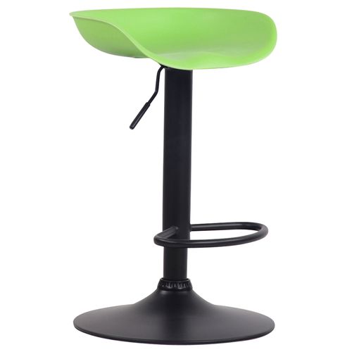 Tabouret De Bar Assise Réglable En Hauteur Et Pivotant En Plastique Vert Pieds Tulipe En Métal Noir