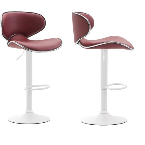 Lot De 2 Tabourets De Bar Design Contemporain Pieds En Métal Blanc Mat Assise En Synthétique