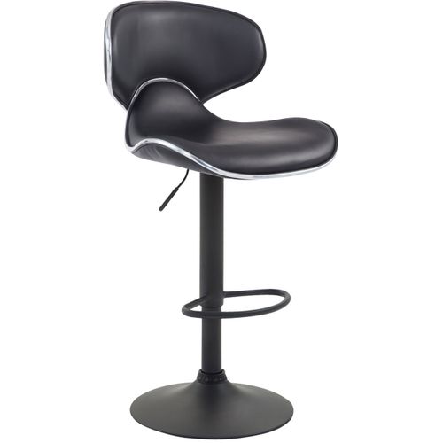 Lot De 2 Tabourets De Bar Design Contemporain Pieds En Métal Noir Assise En Synthétique Noir 10_00