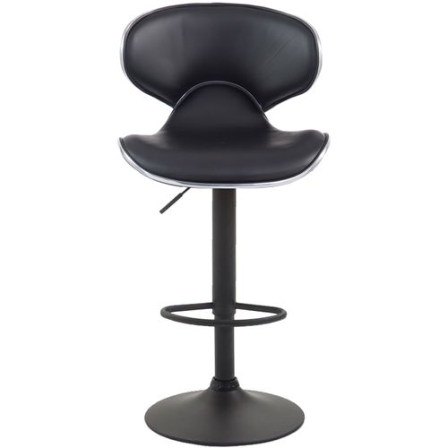 Lot De 2 Tabourets De Bar Design Contemporain Pieds En Métal Noir Assise En Synthétique Noir 10_00