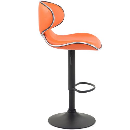 Lot De 2 Tabourets De Bar Design Contemporain Pieds En Métal Noir Assise En Synthétique Orange 10_