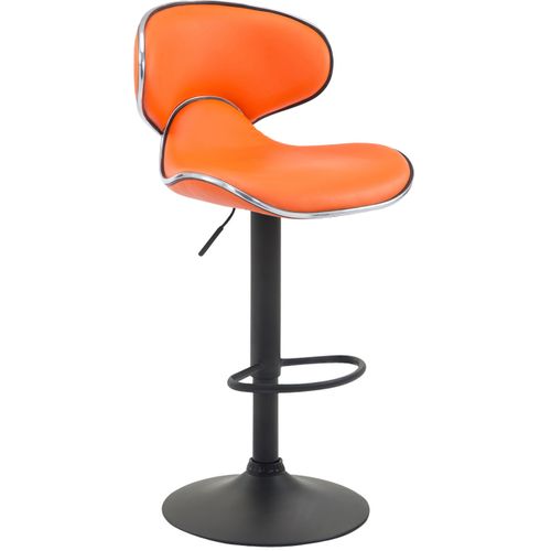 Lot De 2 Tabourets De Bar Design Contemporain Pieds En Métal Noir Assise En Synthétique Orange 10_