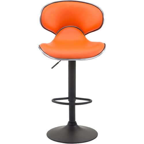 Lot De 2 Tabourets De Bar Design Contemporain Pieds En Métal Noir Assise En Synthétique Orange 10_