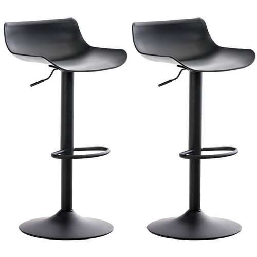Lot De 2 Tabourets De Bar Pivotant Design Moderne Plastique Noir 10_0000317