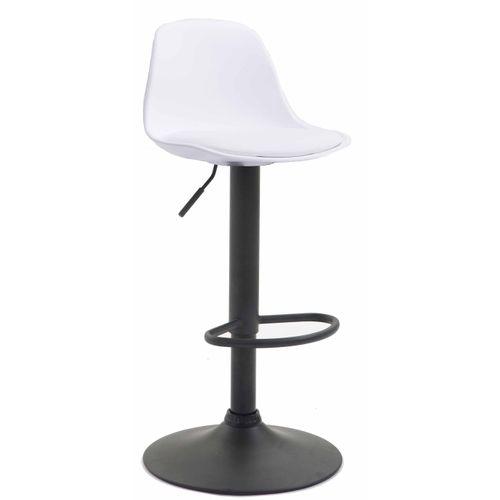 Tabouret De Bar Avec Repose-pieds Design Moderne Synthétique Blanc 10_0000302