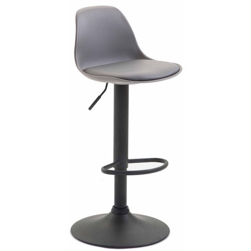 Tabouret De Bar Avec Repose-pieds Design Moderne Dossier En Plastique Et Synthétique Gris Pieds No