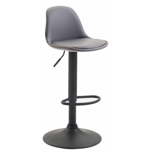 Tabouret De Bar Avec Repose-pieds Design Moderne En Synthétique Bleu Pieds En Métal Noir Mat 10_00
