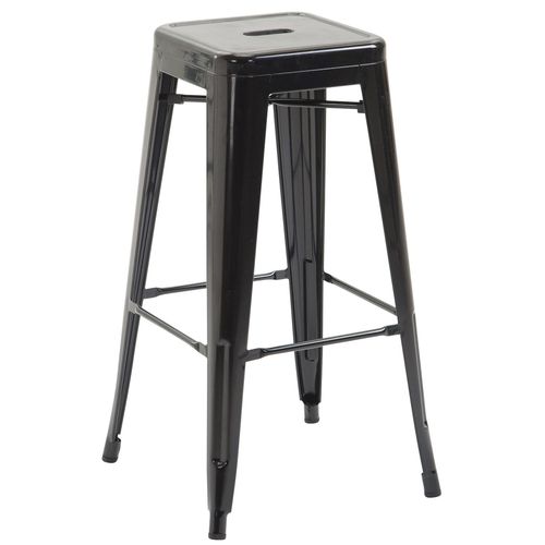 Tabouret De Bar Chaise Haute De Comptoir Style Industriel En Métal Noir 10_0000144