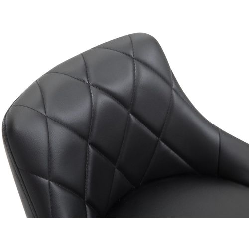 Tabouret De Bar En Synthétique Noir Pivotant Avec Repose-pieds Coutures Décoratives 10_0000112