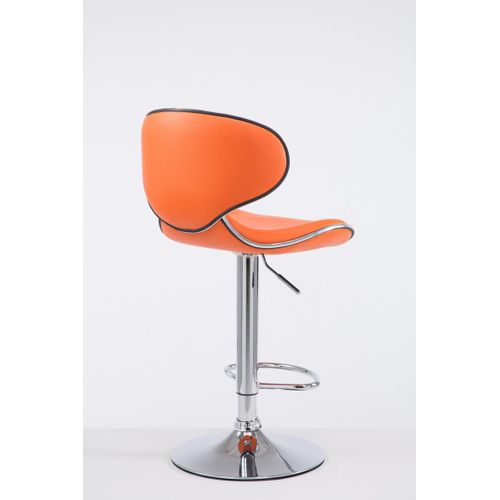 Tabouret De Bar Chaise De Bar Hauteur Réglable Avec Repose Pieds En Synthétique Orange Et Métal 10