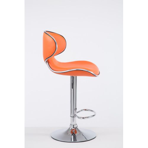 Tabouret De Bar Chaise De Bar Hauteur Réglable Avec Repose Pieds En Synthétique Orange Et Métal 10