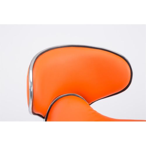 Tabouret De Bar Chaise De Bar Hauteur Réglable Avec Repose Pieds En Synthétique Orange Et Métal 10