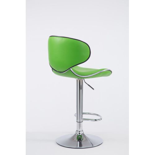 Tabouret De Bar Chaise De Bar Hauteur Réglable Avec Repose Pieds En Synthétique Vert Et Métal 10_0