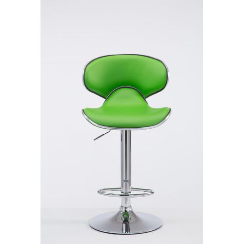 Tabouret De Bar Chaise De Bar Hauteur Réglable Avec Repose Pieds En Synthétique Vert Et Métal 10_0