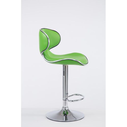 Tabouret De Bar Chaise De Bar Hauteur Réglable Avec Repose Pieds En Synthétique Vert Et Métal 10_0