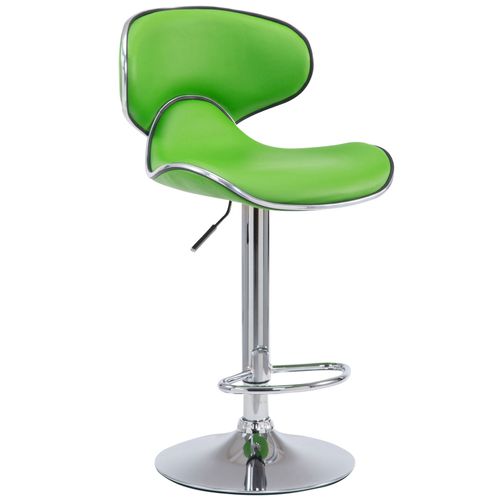 Tabouret De Bar Chaise De Bar Hauteur Réglable Avec Repose Pieds En Synthétique Vert Et Métal 10_0