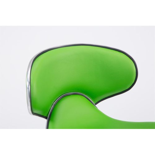 Tabouret De Bar Chaise De Bar Hauteur Réglable Avec Repose Pieds En Synthétique Vert Et Métal 10_0