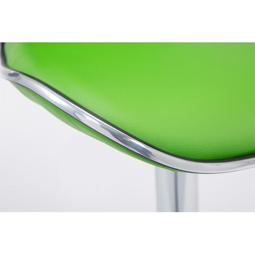Tabouret De Bar Chaise De Bar Hauteur Réglable Avec Repose Pieds En Synthétique Vert Et Métal 10_0