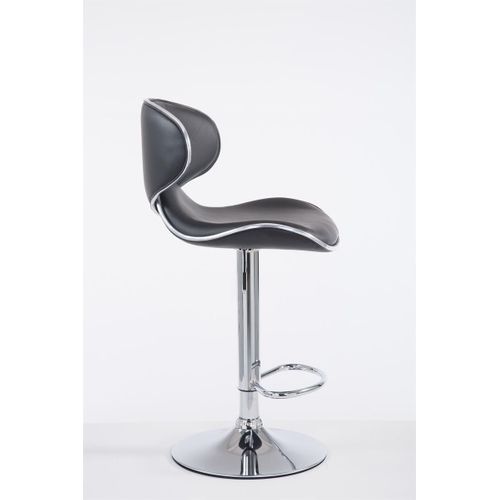 Tabouret De Bar Chaise De Bar Hauteur Réglable Avec Repose Pieds En Synthétique Noir Et Métal 10_0