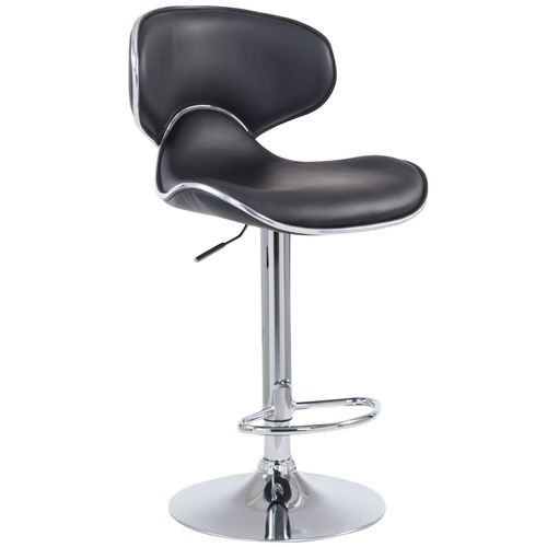 Tabouret De Bar Chaise De Bar Hauteur Réglable Avec Repose Pieds En Synthétique Noir Et Métal 10_0