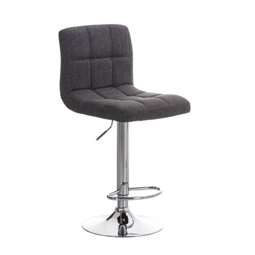 Tabouret De Bar X1 Avec Repose-pieds Hauteur Réglable Design Moderne En Tissu Gris Clair 10_000005