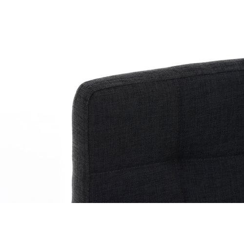 Tabouret De Bar En Tissu Gris Foncé Coutures Décoratives Pieds En Bois Avec Repose-pieds 10_000004