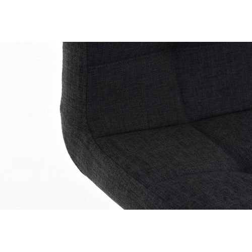 Tabouret De Bar En Tissu Gris Foncé Coutures Décoratives Pieds En Bois Avec Repose-pieds 10_000004