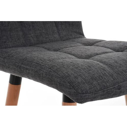 Tabouret De Bar En Tissu Gris Clair Coutures Décoratives Pieds En Bois Avec Repose-pieds 10_000004