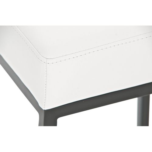Tabouret De Bar Design Moderne En Synthétique Blanc Pieds Forme Carré Métal Noir Mat Blanc 10_0000