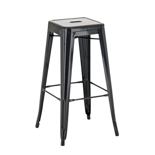 Tabouret De Bar Empilable Avec Repose-pieds Design Industriel Factory Métal Noir 10_0000026