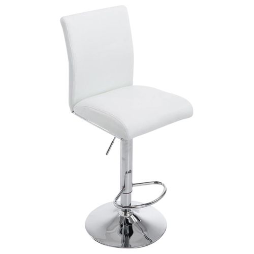 Tabouret De Bar Chaise Haute Avec Repose-pieds Forme Trompette Design Moderne En Synthétique Blanc