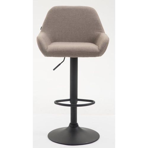 Lot De 2 Tabourets De Bar Moderne Et Confortable En Tissu Taupe Pieds Trompette En Métal Noir Tdb1