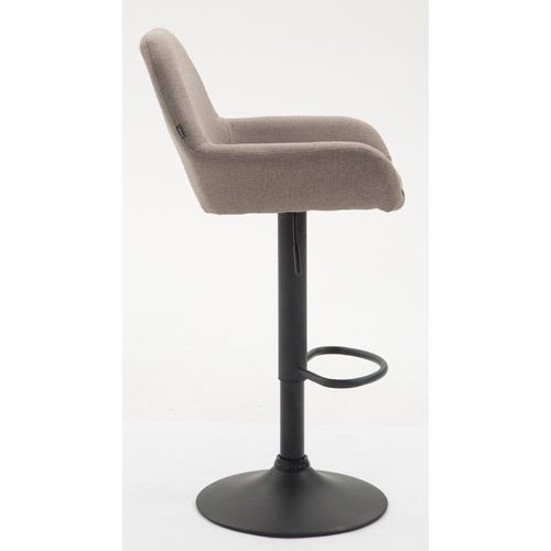 Lot De 2 Tabourets De Bar Moderne Et Confortable En Tissu Taupe Pieds Trompette En Métal Noir Tdb1