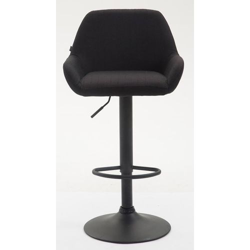 Lot De 2 Tabourets De Bar Moderne Et Confortable En Tissu Noir Pieds Trompette En Métal Noir Tdb10