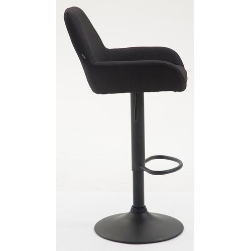 Lot De 2 Tabourets De Bar Moderne Et Confortable En Tissu Noir Pieds Trompette En Métal Noir Tdb10