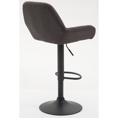 Lot De 2 Tabourets De Bar Moderne Et Confortable En Tissu Gris Foncé Pieds Trompette En Métal Noir