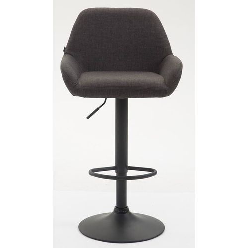 Lot De 2 Tabourets De Bar Moderne Et Confortable En Tissu Gris Foncé Pieds Trompette En Métal Noir