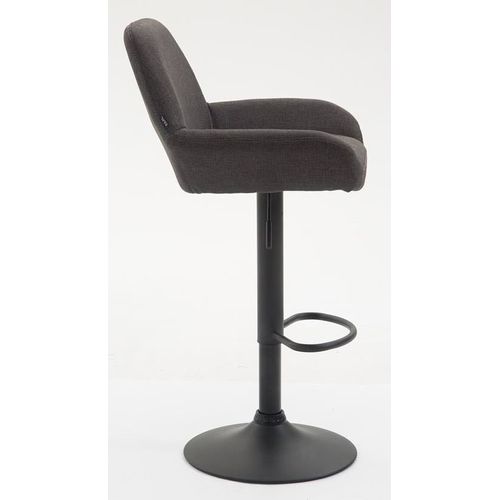 Lot De 2 Tabourets De Bar Moderne Et Confortable En Tissu Gris Foncé Pieds Trompette En Métal Noir